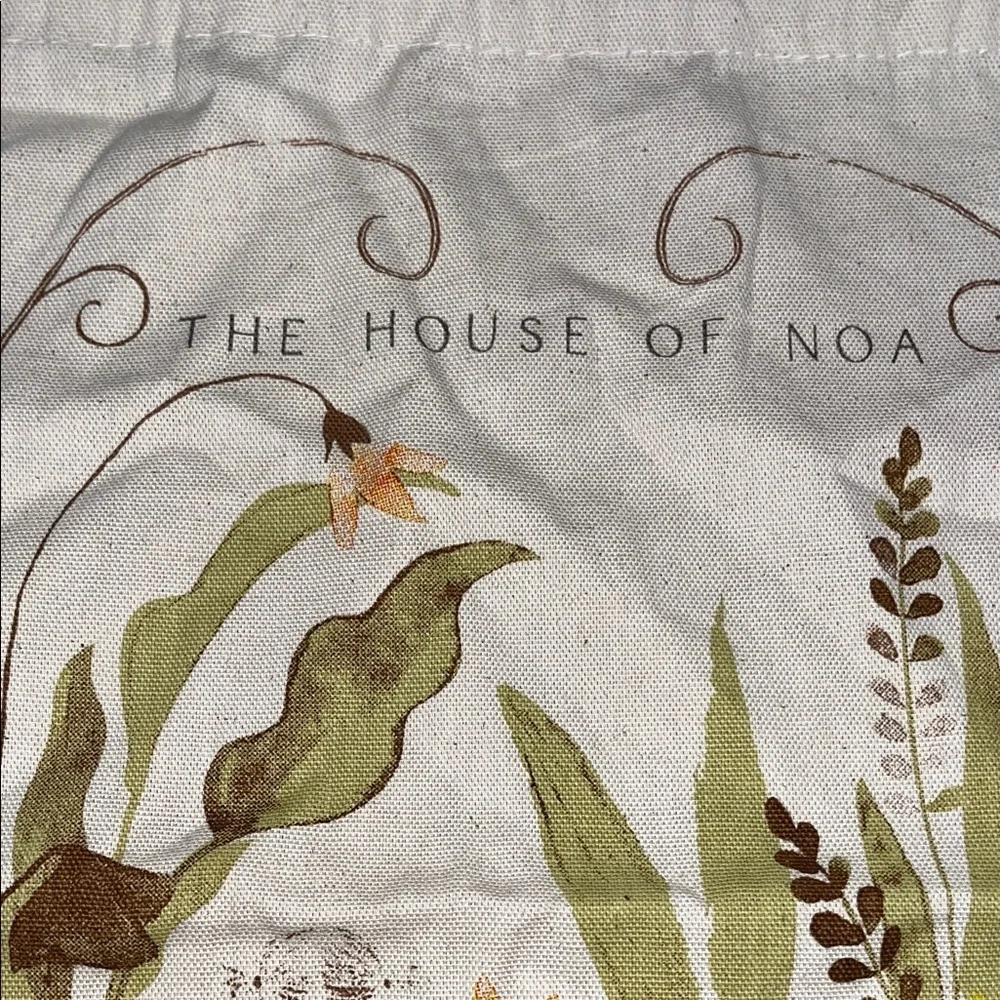 The House of Noa Cream Drawstring Dust Bag with darling print